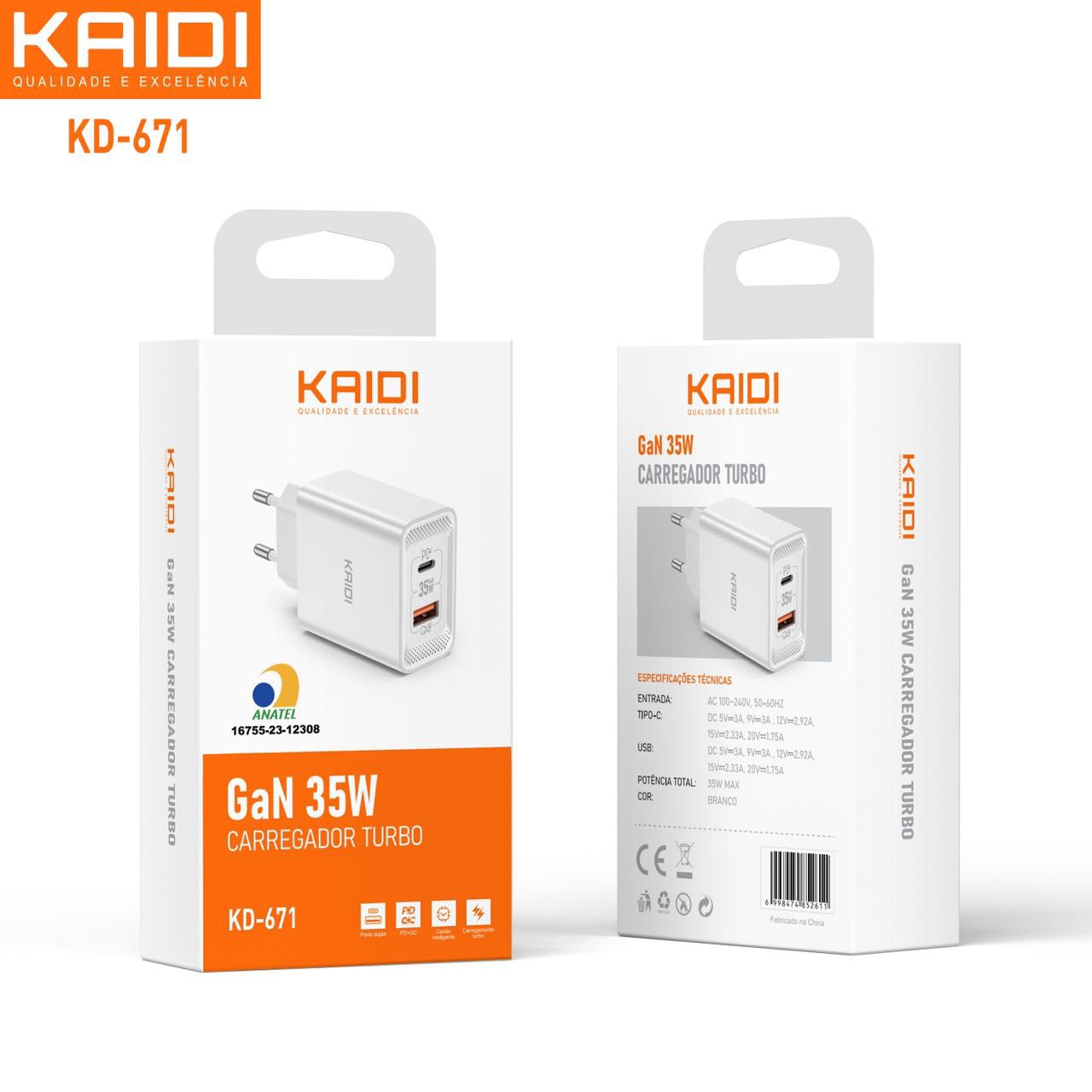 FONTE CARREGADOR KD-671 KAIDI