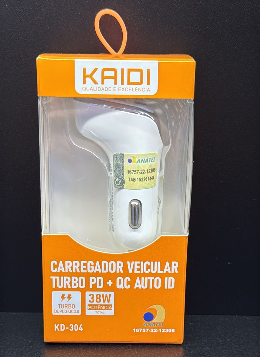 CARREGADOR VEICULAR KD-304 38W KAIDI