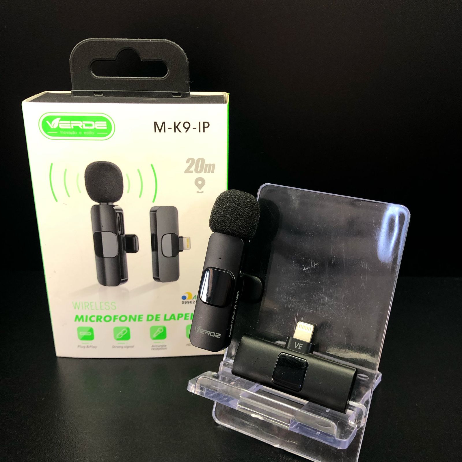 MICROFONE LAPELA SIMPLES M-K9-IP VERDE